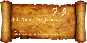 Führer Julianna névjegykártya
